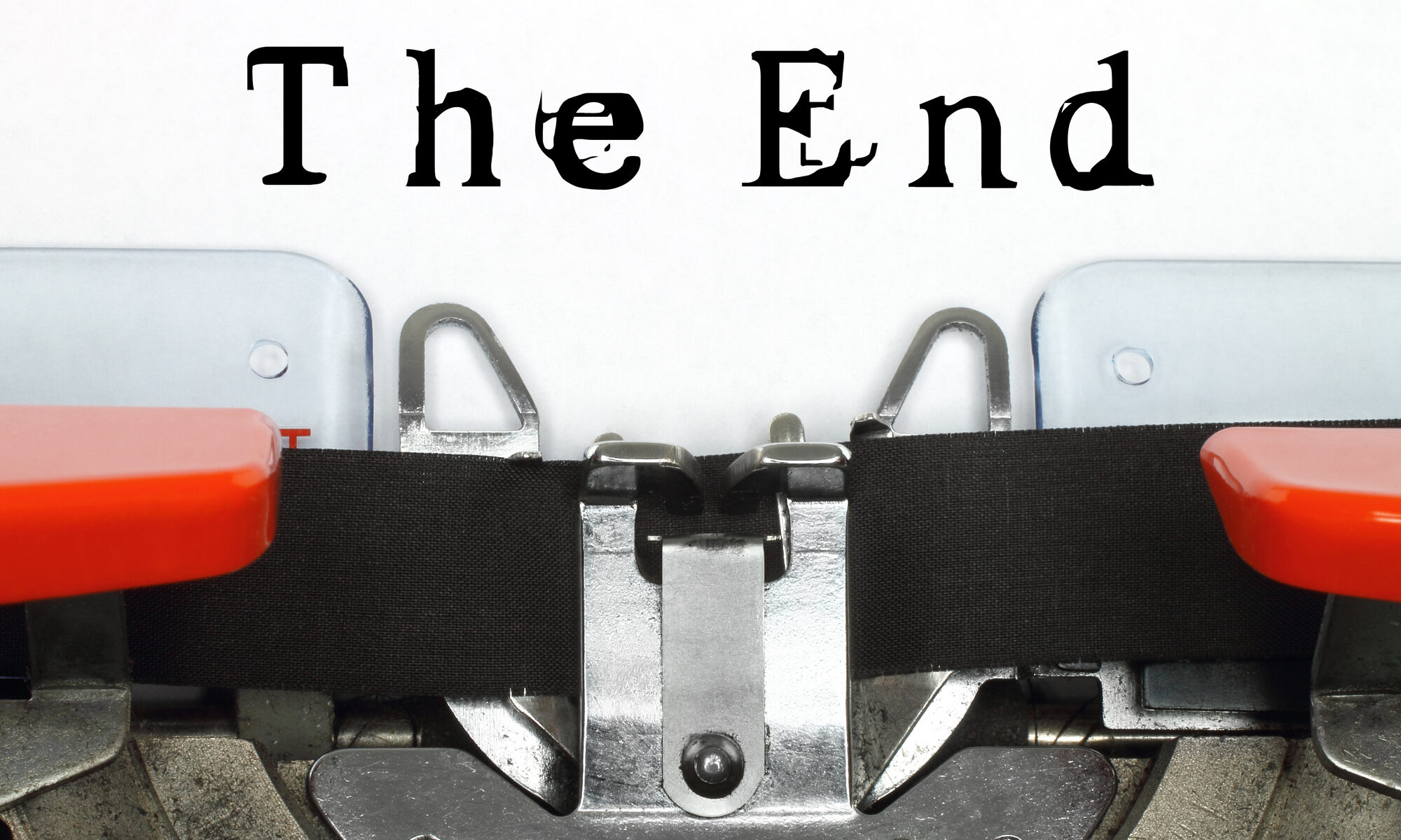 Schreibmaschinenband mit dem Text "The End"